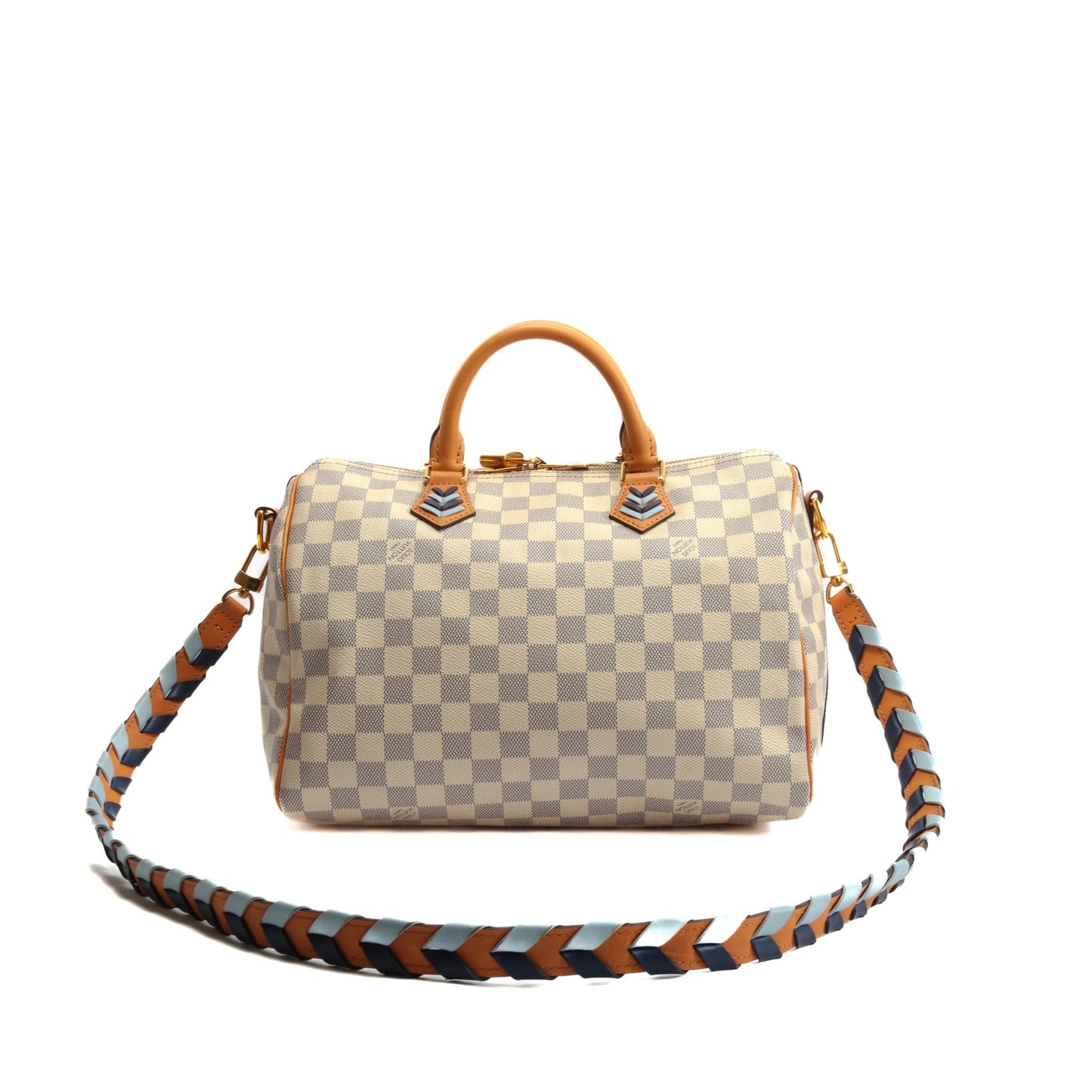 LOUIS VUITTON Speedy 30 Bandoulier Braided Damier Azur