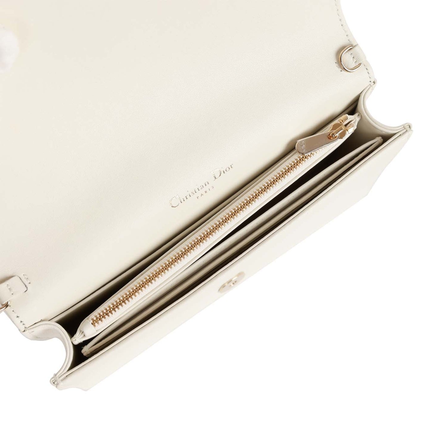 Christian Dior Lady Dior Pouch Latte Lambskin Gold Hardware