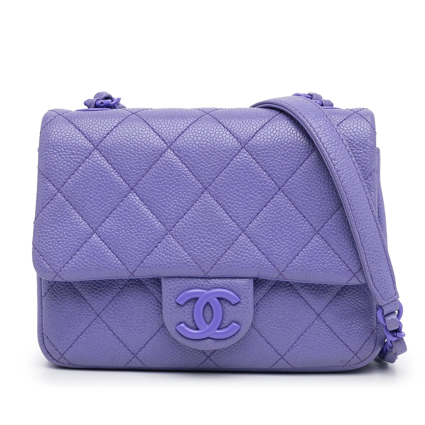 Chanel Incognito Flap Bag Mini Square Purple Caviar