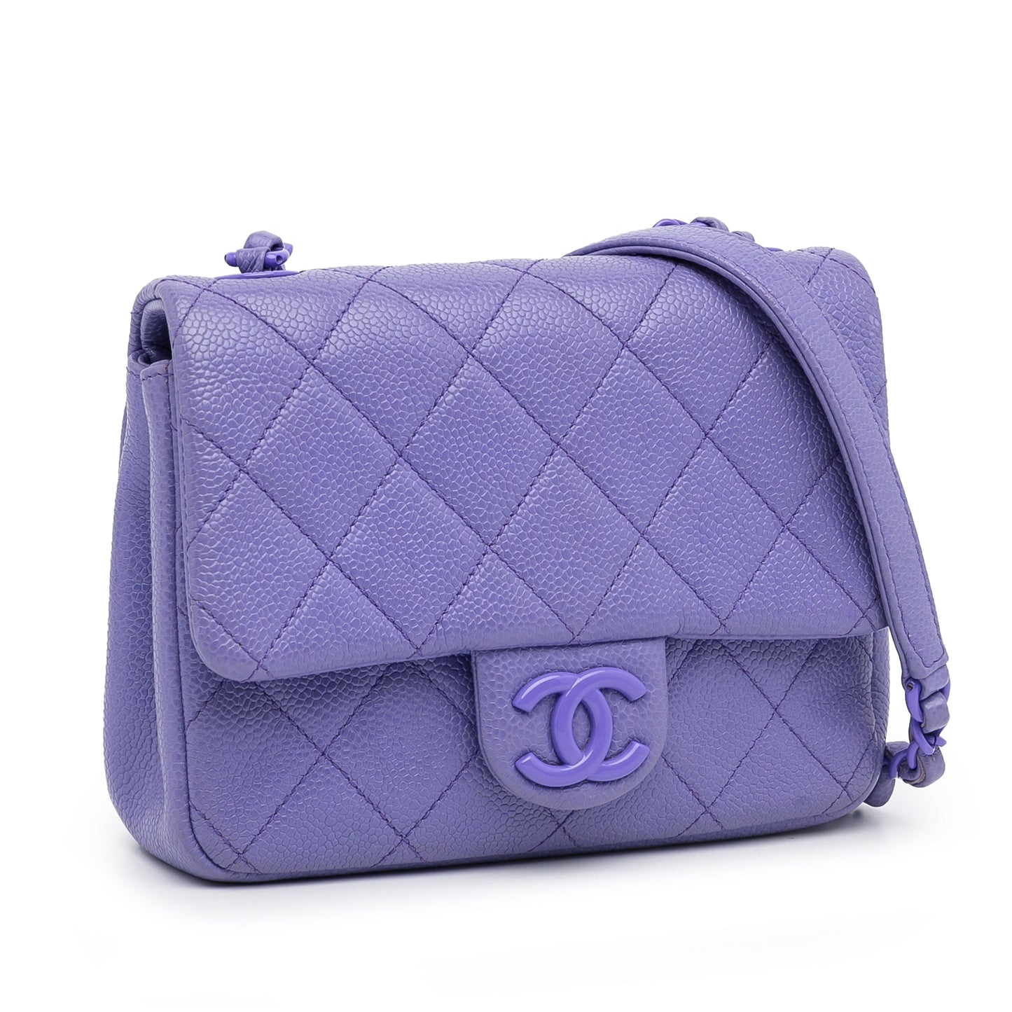 Chanel Incognito Flap Bag Mini Square Purple Caviar