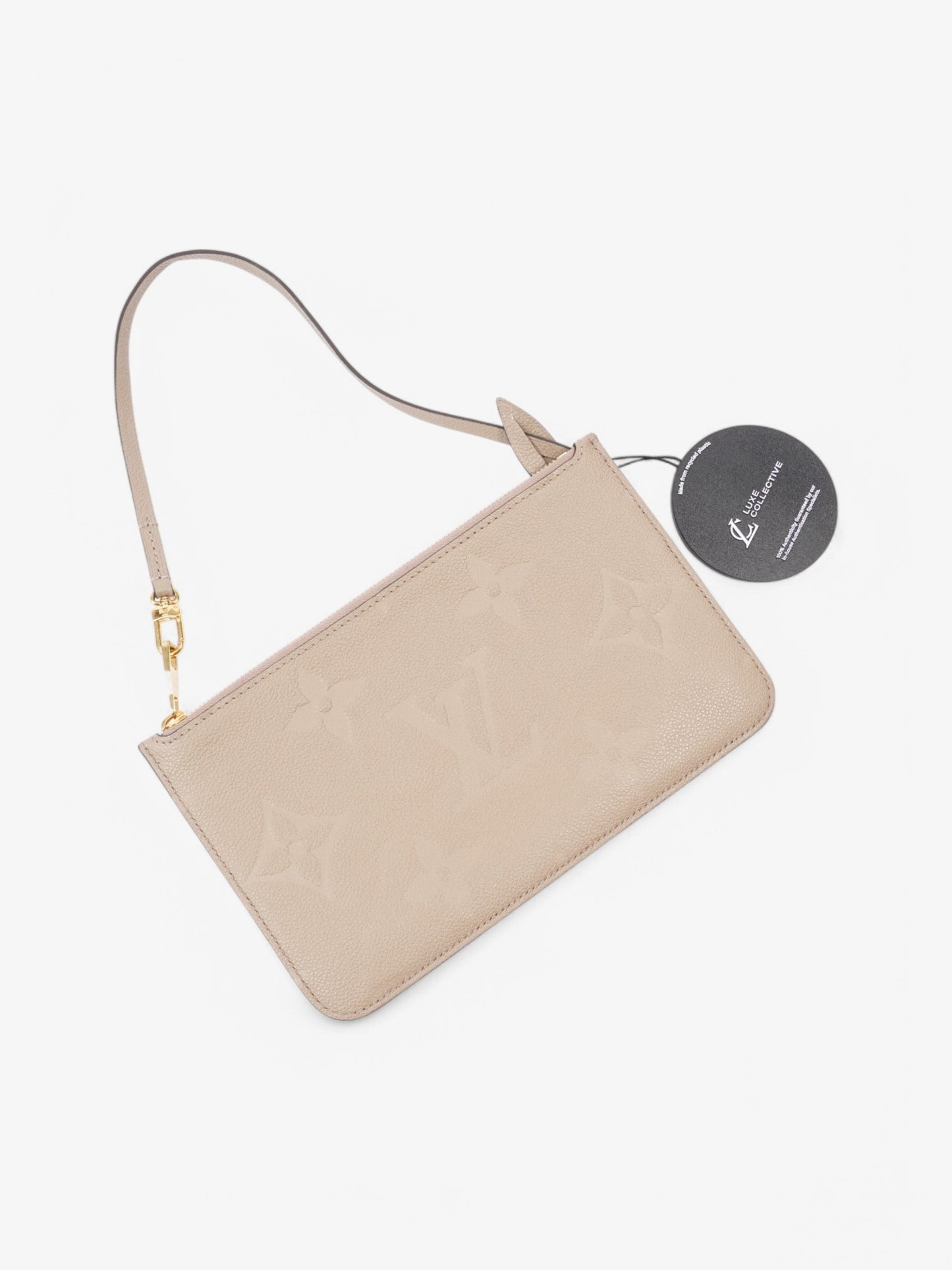 Louis Vuitton Neverful Pochette Taupe / Monogram Empriente Empreinte Leather