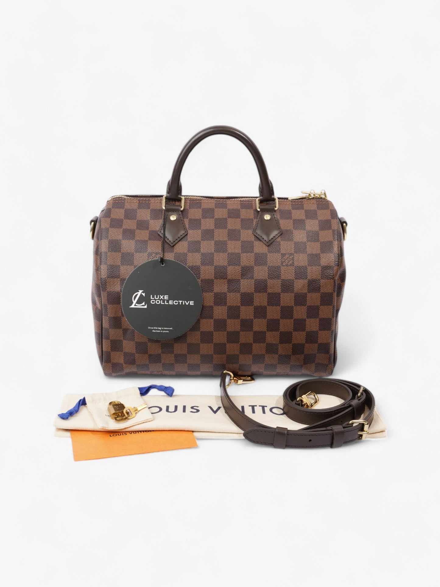 Louis Vuitton Speedy Bandouliere Damier Ebene Coated Canvas 30