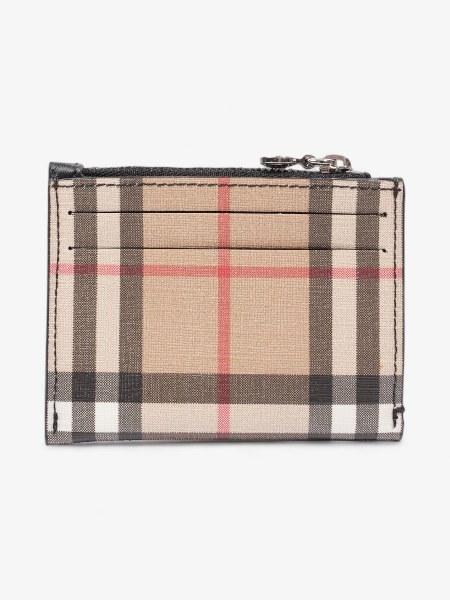 Burberry Zipped Card Holder Vintage Check Coated Canvas
