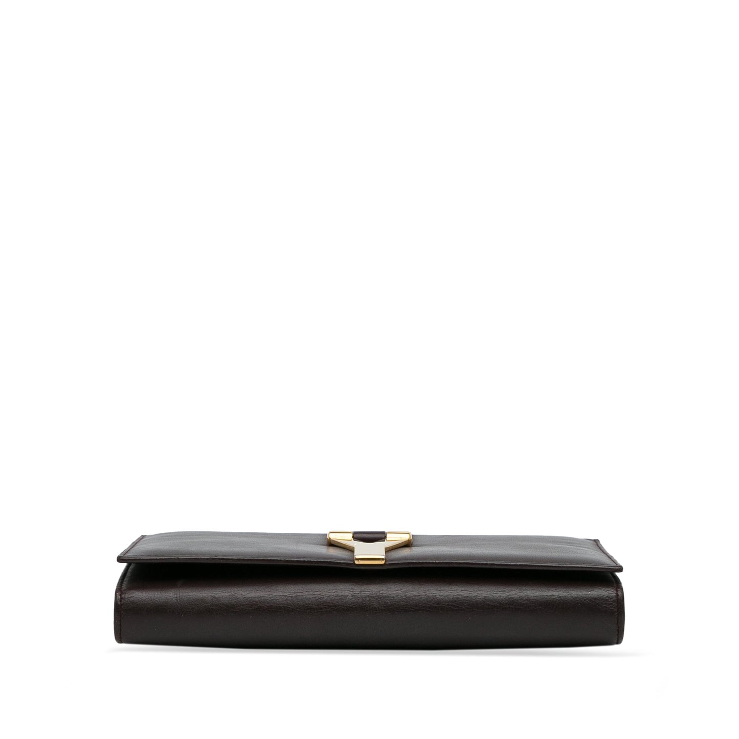 Yves Saint Laurent Chyc Ligne Wallet on Chain Brown