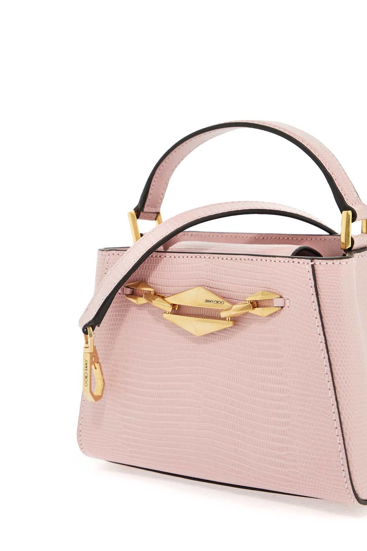 Jimmy Choo Mini Diamond Link Leather Lizard Print Handbag Women