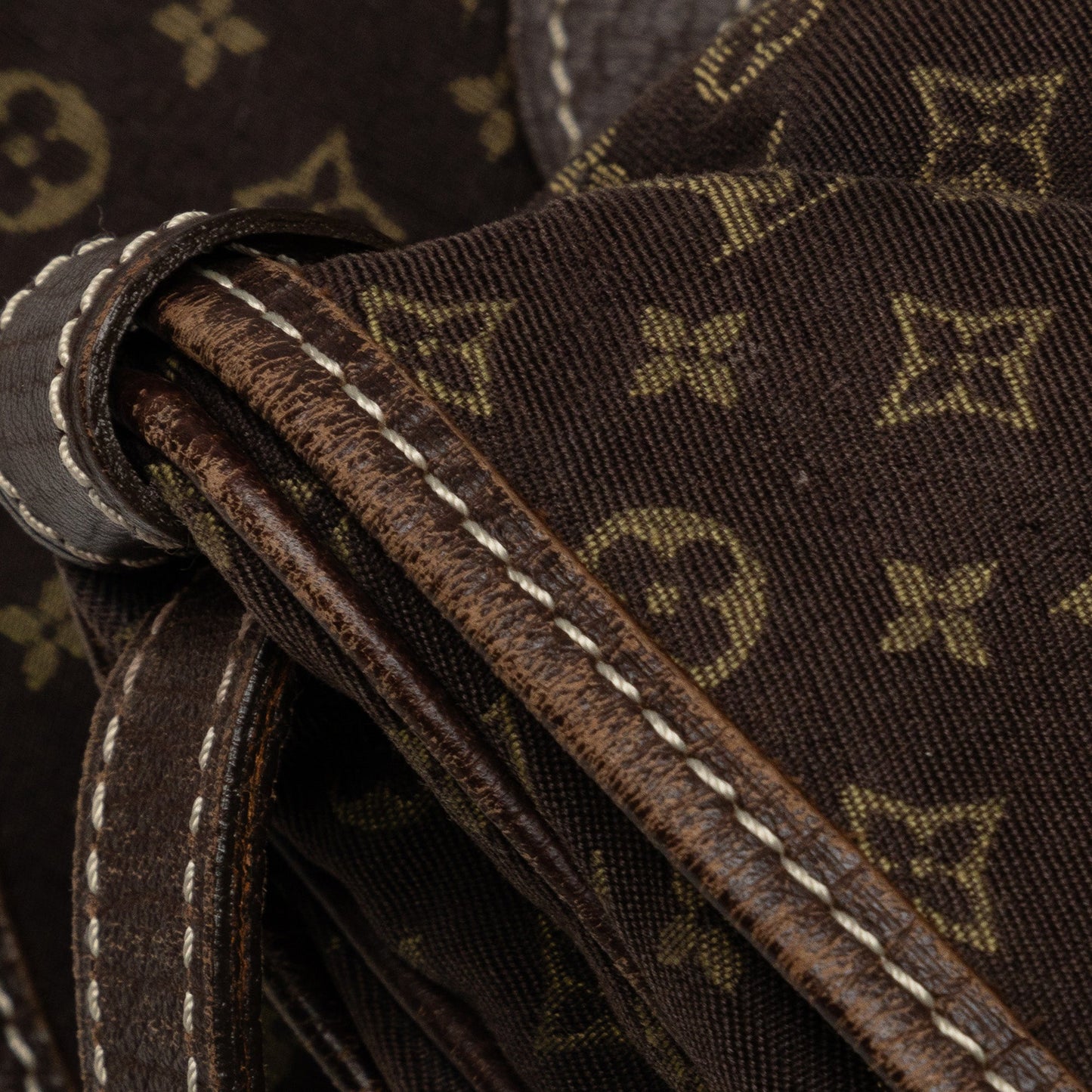 Brown Louis Vuitton Monogram Mini Lin Saumur 30 Crossbody Bag