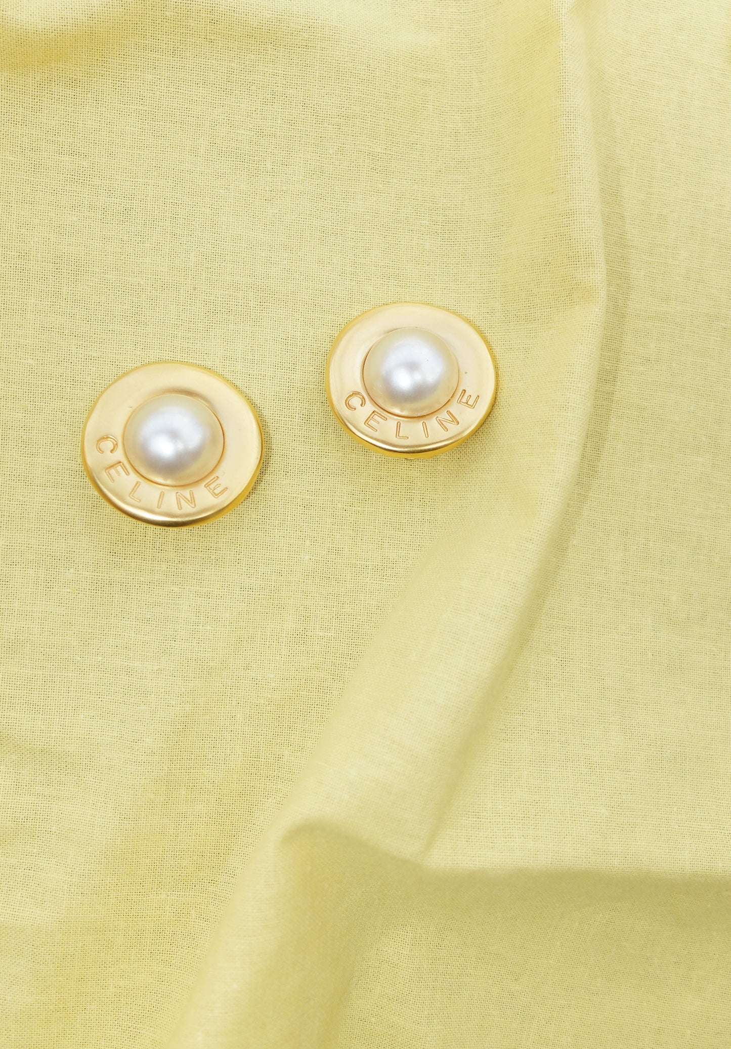 Celine vintage pearl earrings - 1990s