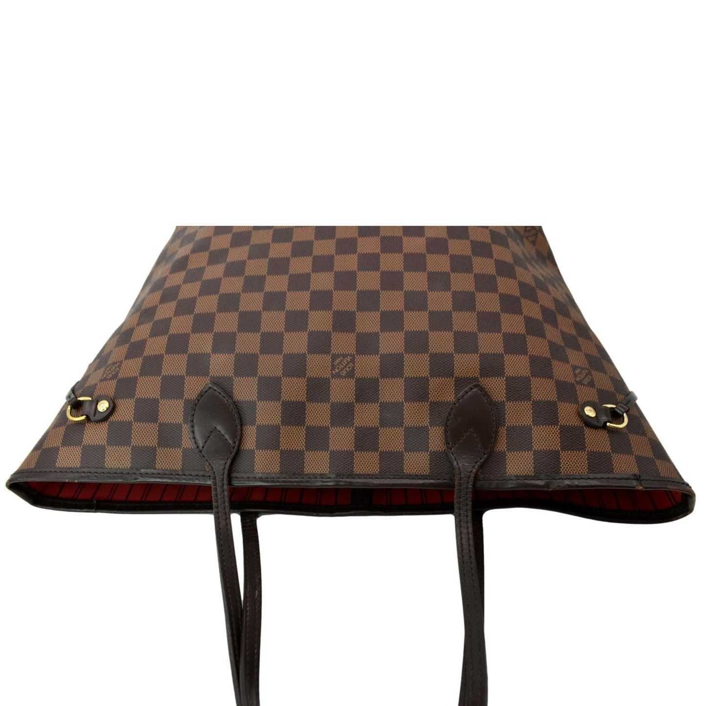 LOUIS VUITTON Neverfull MM Damier Ebene Tote Bag Brown