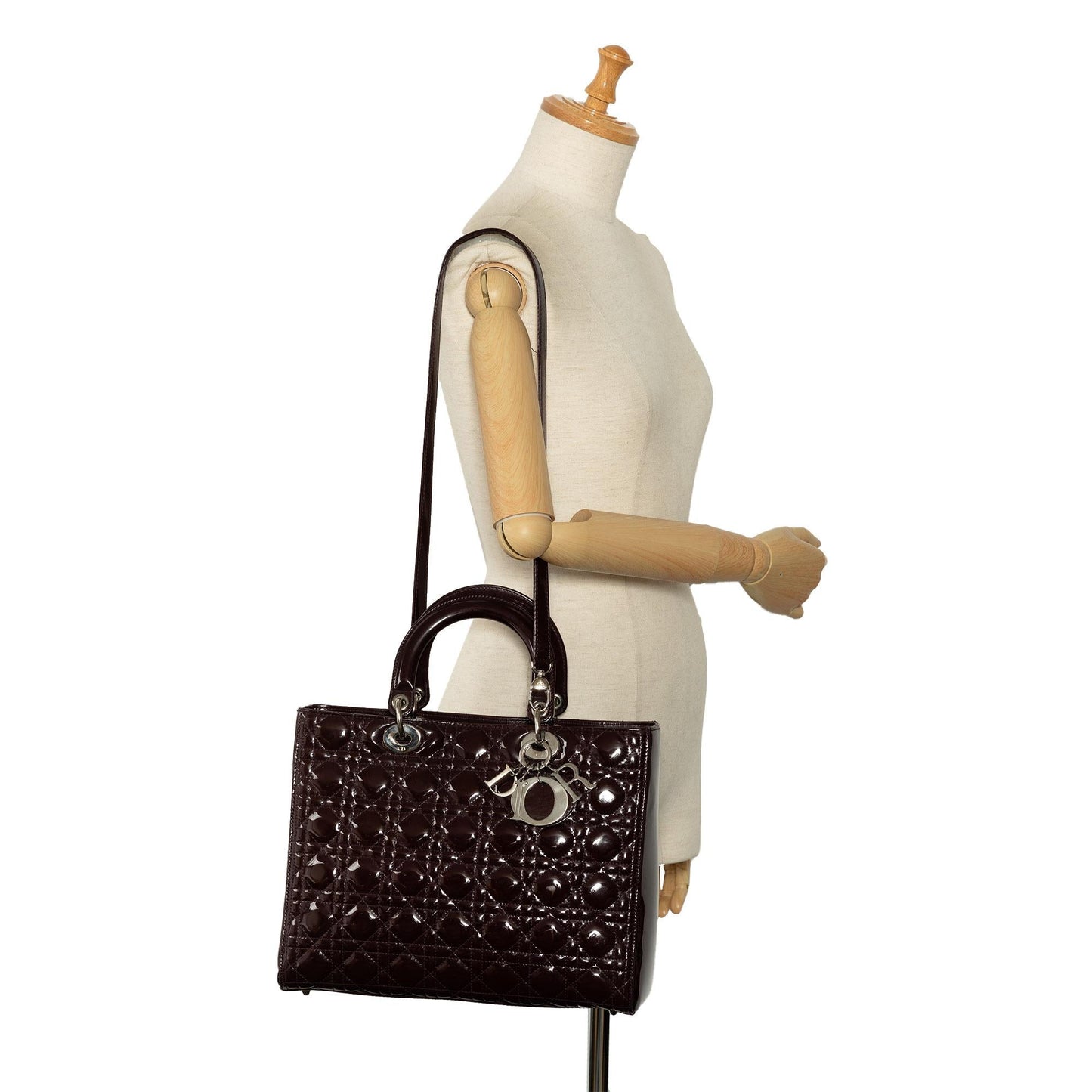 Dior Large Patent Cannage Lady Dior (SHG-LkCHAo)