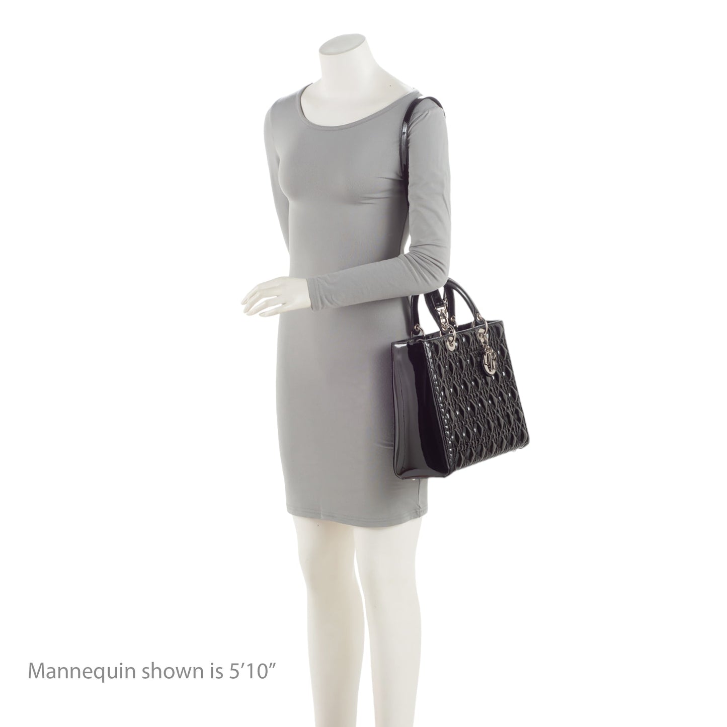Dior Patent Leather Lady Dior Large Tote (SHF-DomNwp)