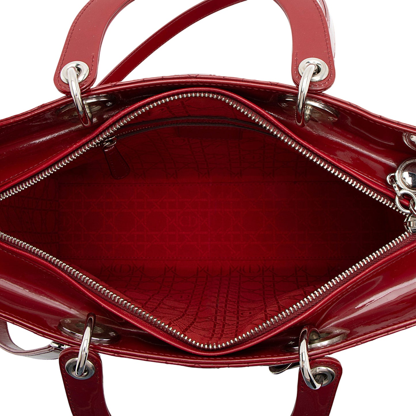 Dior Patent Leather Lady Dior Large Tote (SHF-Fee2T5)