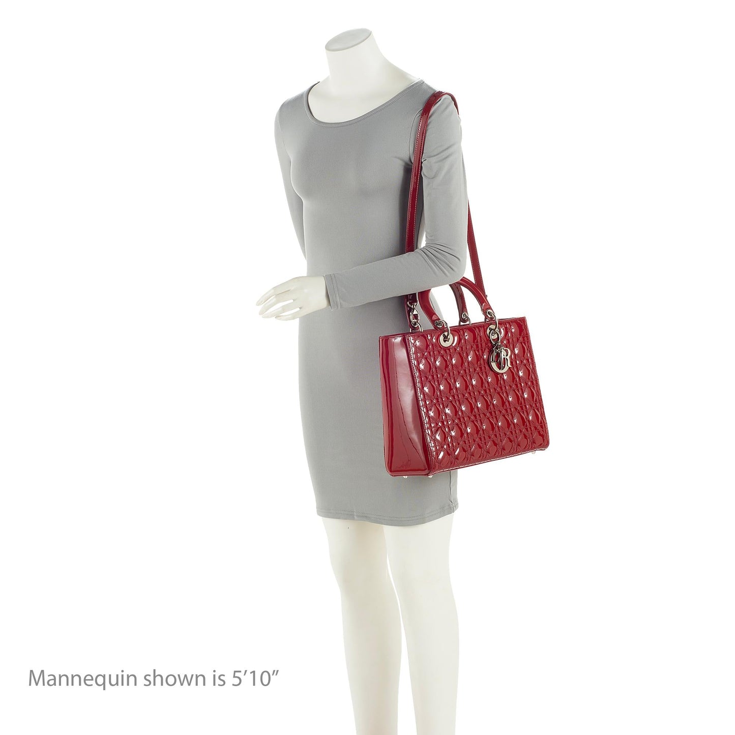 Dior Patent Leather Lady Dior Large Tote (SHF-91E8TQ)