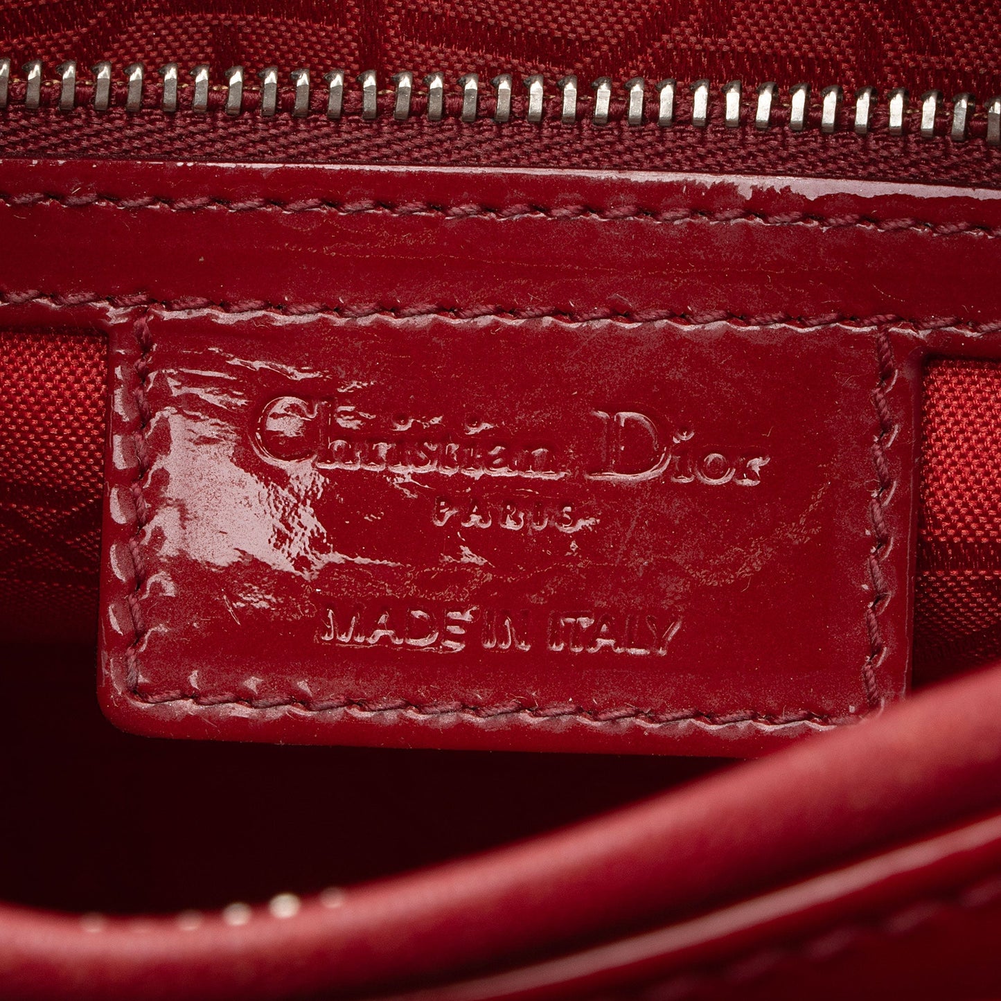 Dior Patent Leather Lady Dior Medium Tote (SHF-KM7Orb)