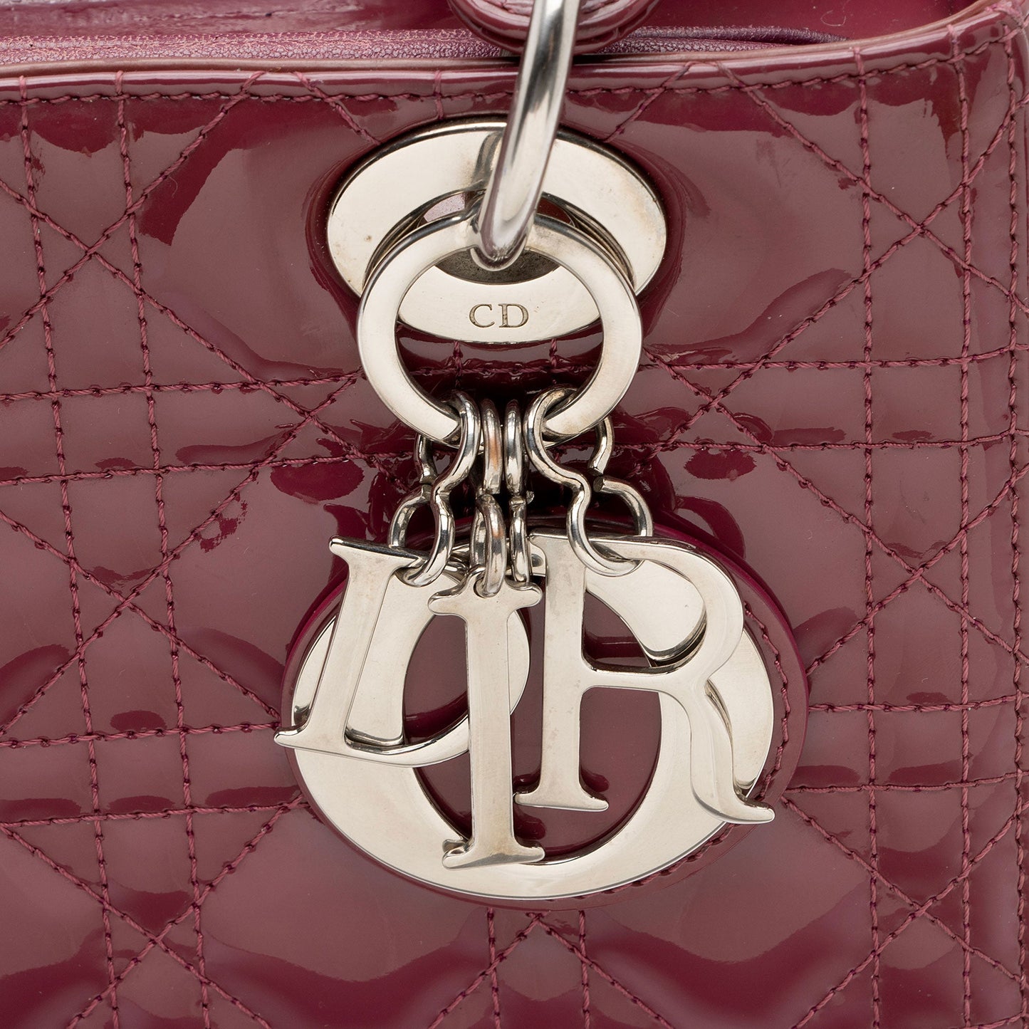 Dior Patent Leather Lady Dior Medium Tote (SHF-Tr4vgf)