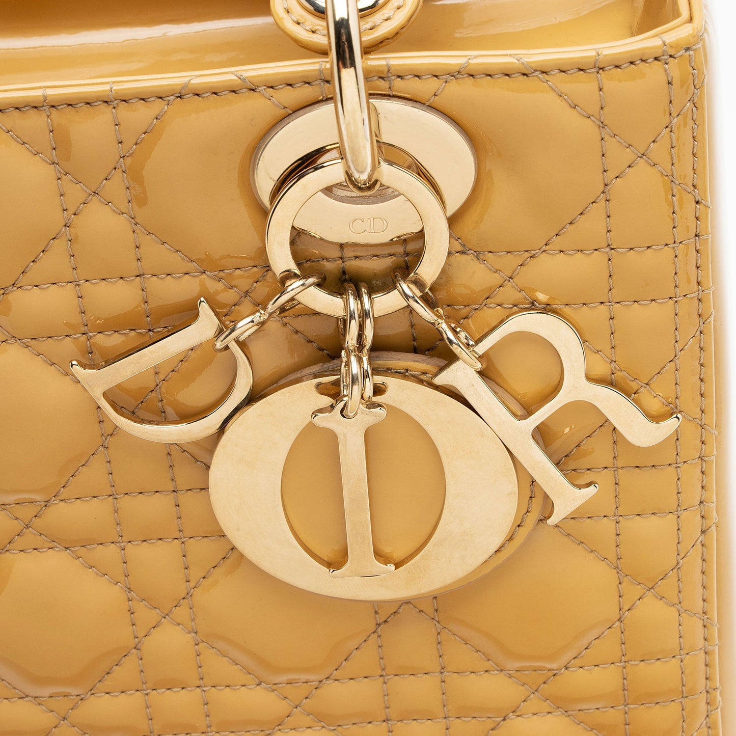 Dior Patent Leather Lady Dior Medium Tote (SHF-PF9eaq)