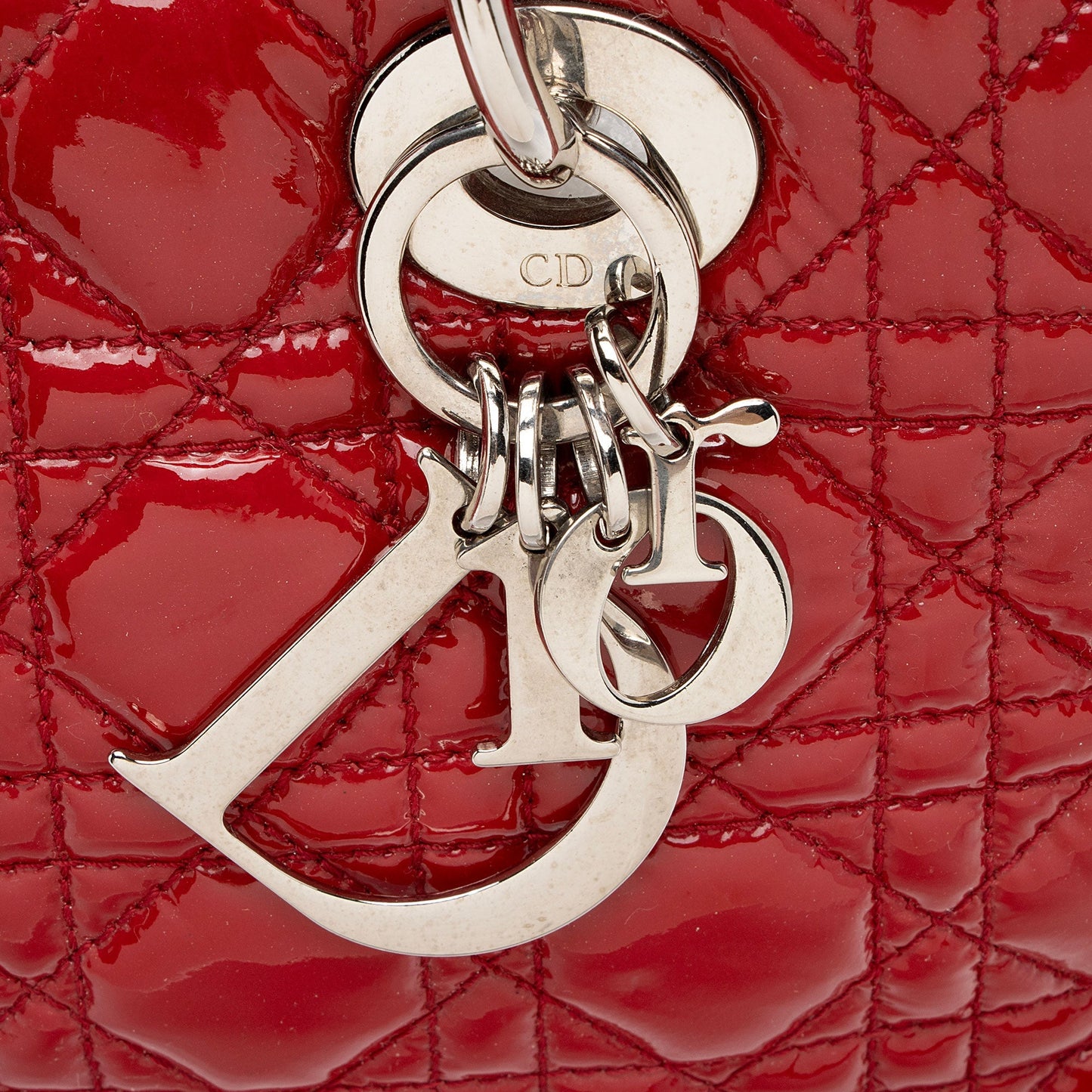 Dior Patent Leather Soft Cannage Lady Dior Small Shopping Tote (SHF-vm0Byx)