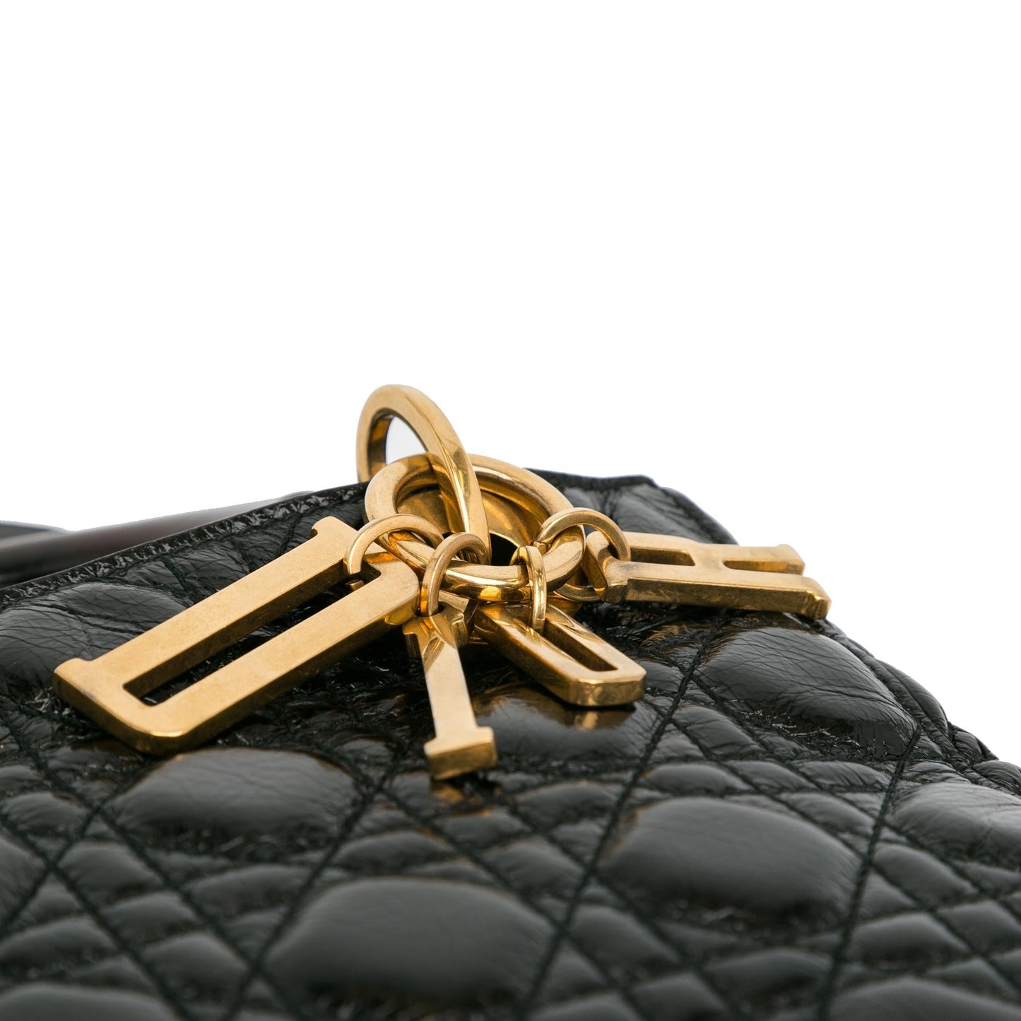 Dior Small Crinkled Patent Cannage Lucky Badges My Lady Dior (SHG-MjDnlI)