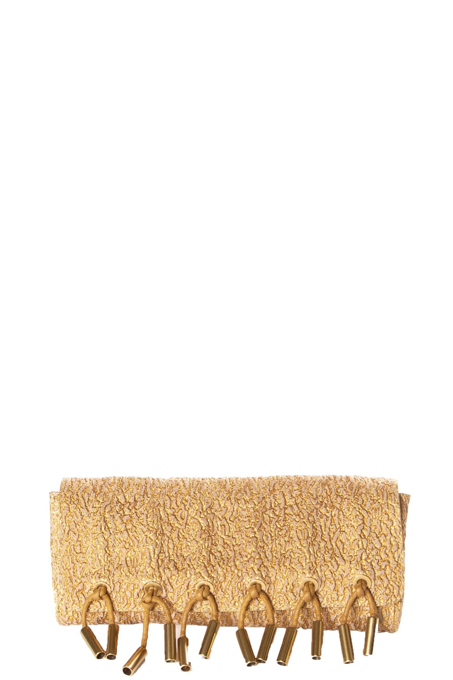 Donna Karan Metallic Gold Magnetic Closure Clutch