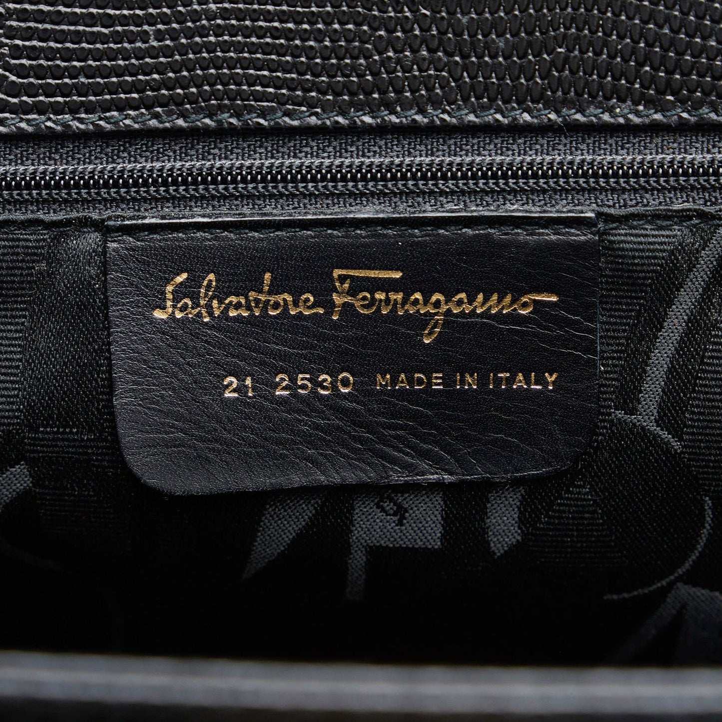 Black Ferragamo Vara Embossed Tote