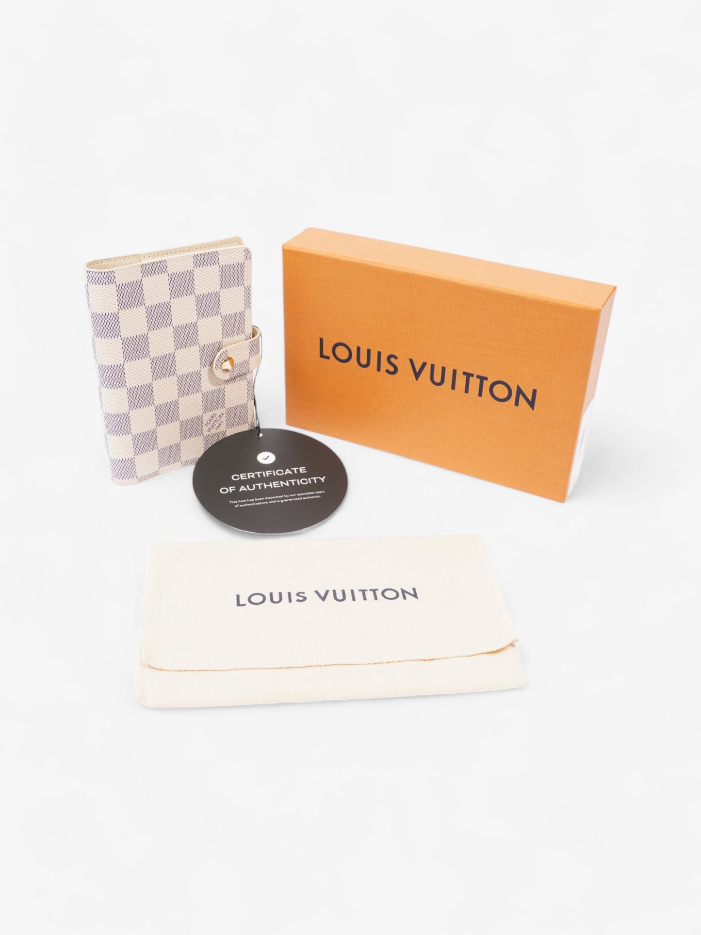 Louis Vuitton Small Ring Agenda Cover Damier Azur Coated Canvas