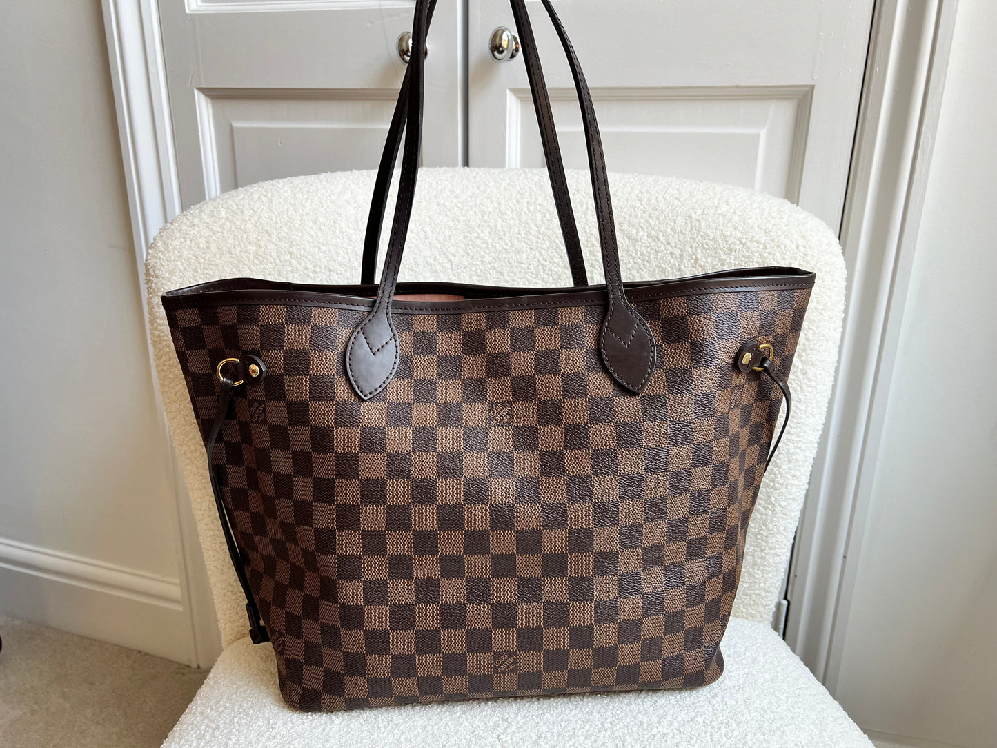 Louis Vuitton Neverfull MM Damier Ebene Rose Ballerine (RRP £1410)