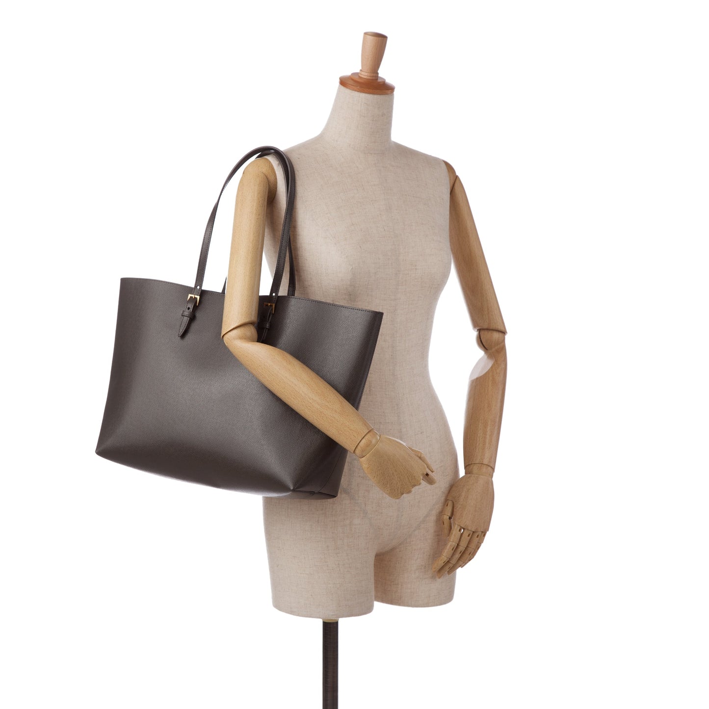 Gray YSL E/W Shopping Tote