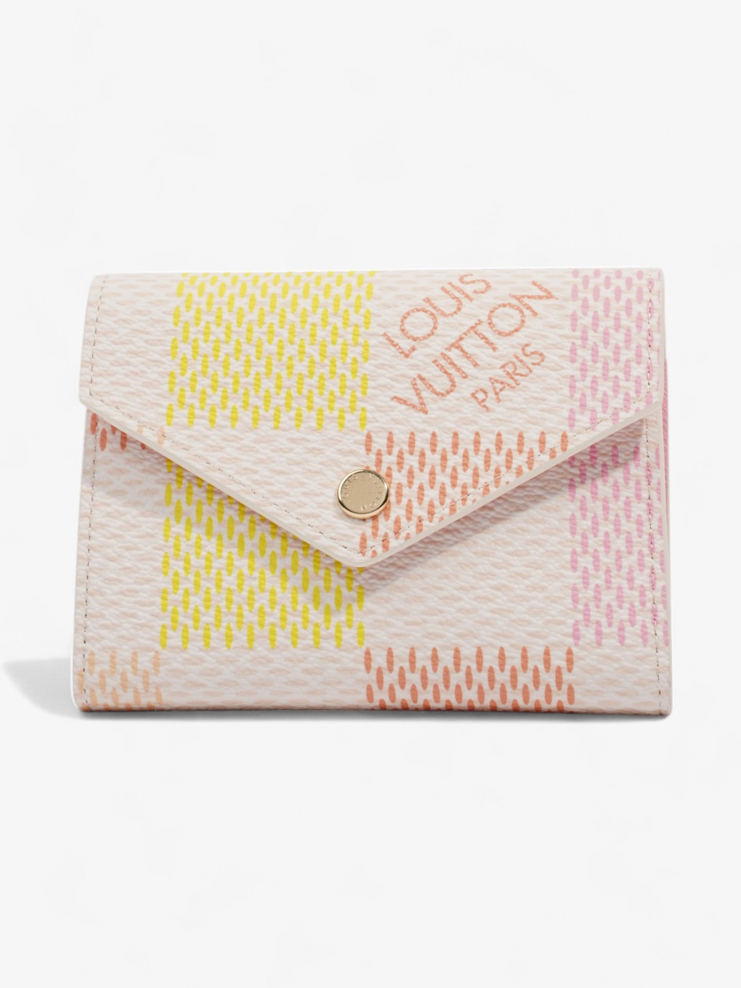 Louis Vuitton Victorine Tri-Fold Wallet Pink / Peach / Yellow Canvas