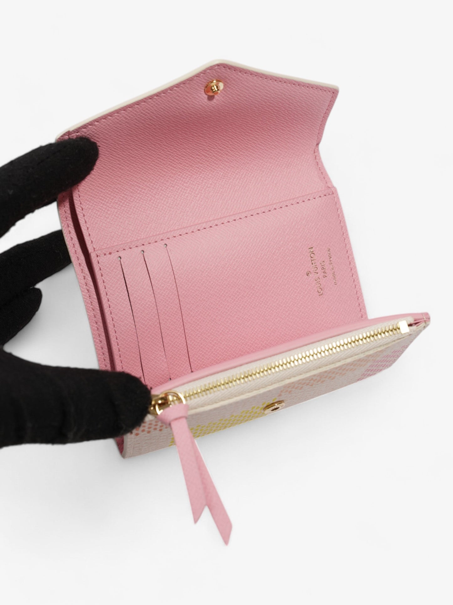 Louis Vuitton Victorine Tri-Fold Wallet Pink / Peach / Yellow Canvas