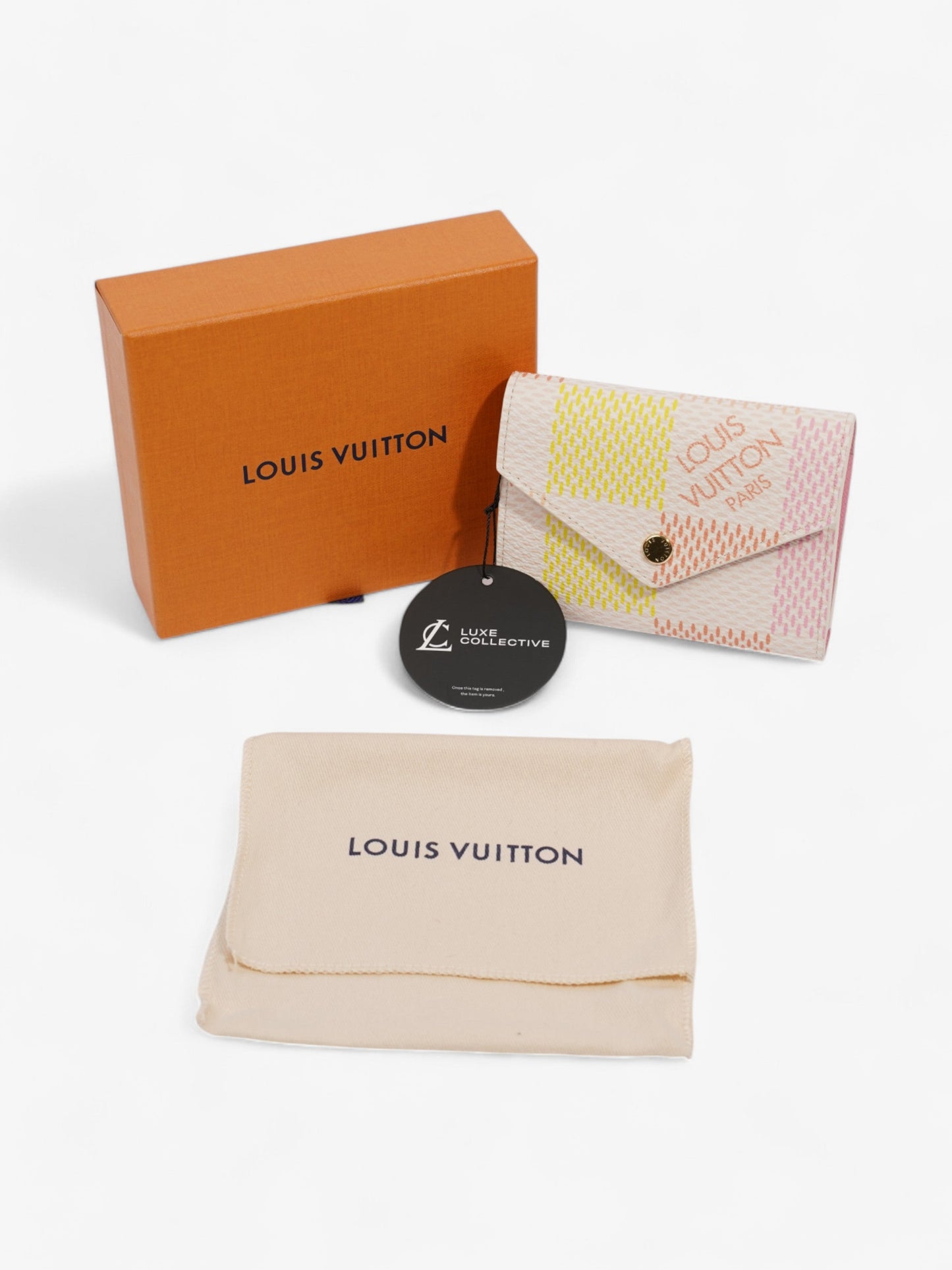Louis Vuitton Victorine Tri-Fold Wallet Pink / Peach / Yellow Canvas