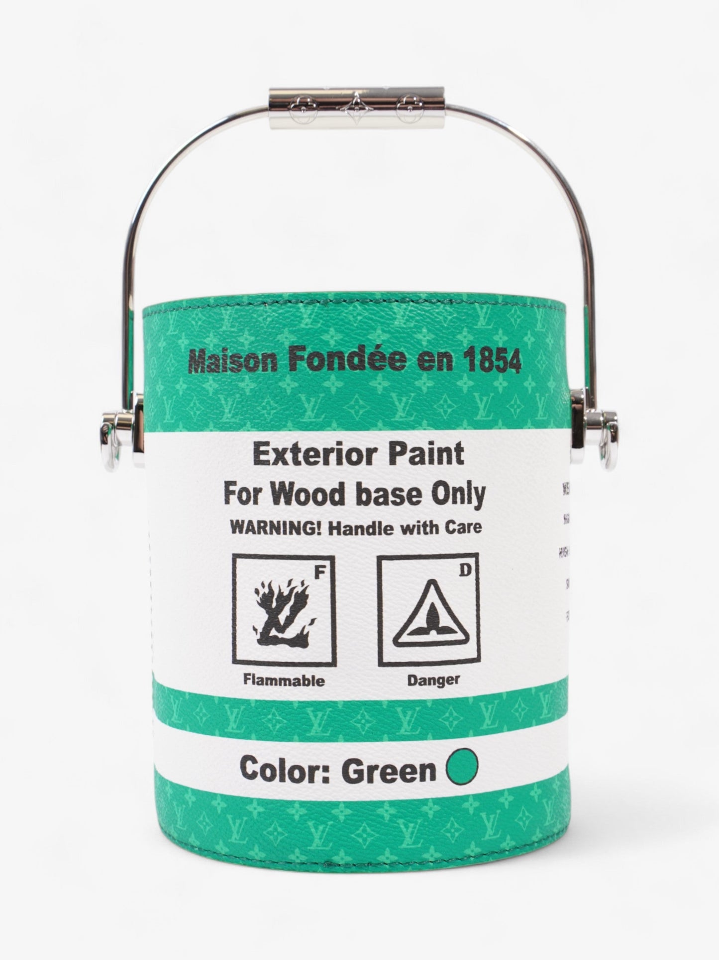 Louis Vuitton Paint Can Bag Green / White / Black Leather