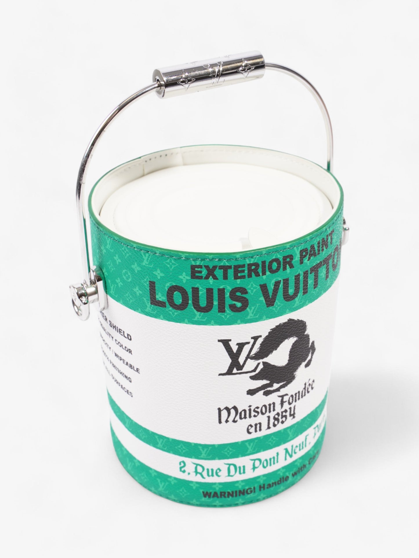 Louis Vuitton Paint Can Bag Green / White / Black Leather