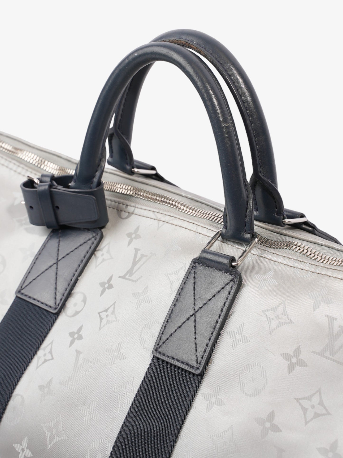 Louis Vuitton Keepall Bandouliere Monogram Satellite / Navy Blue Canvas 50