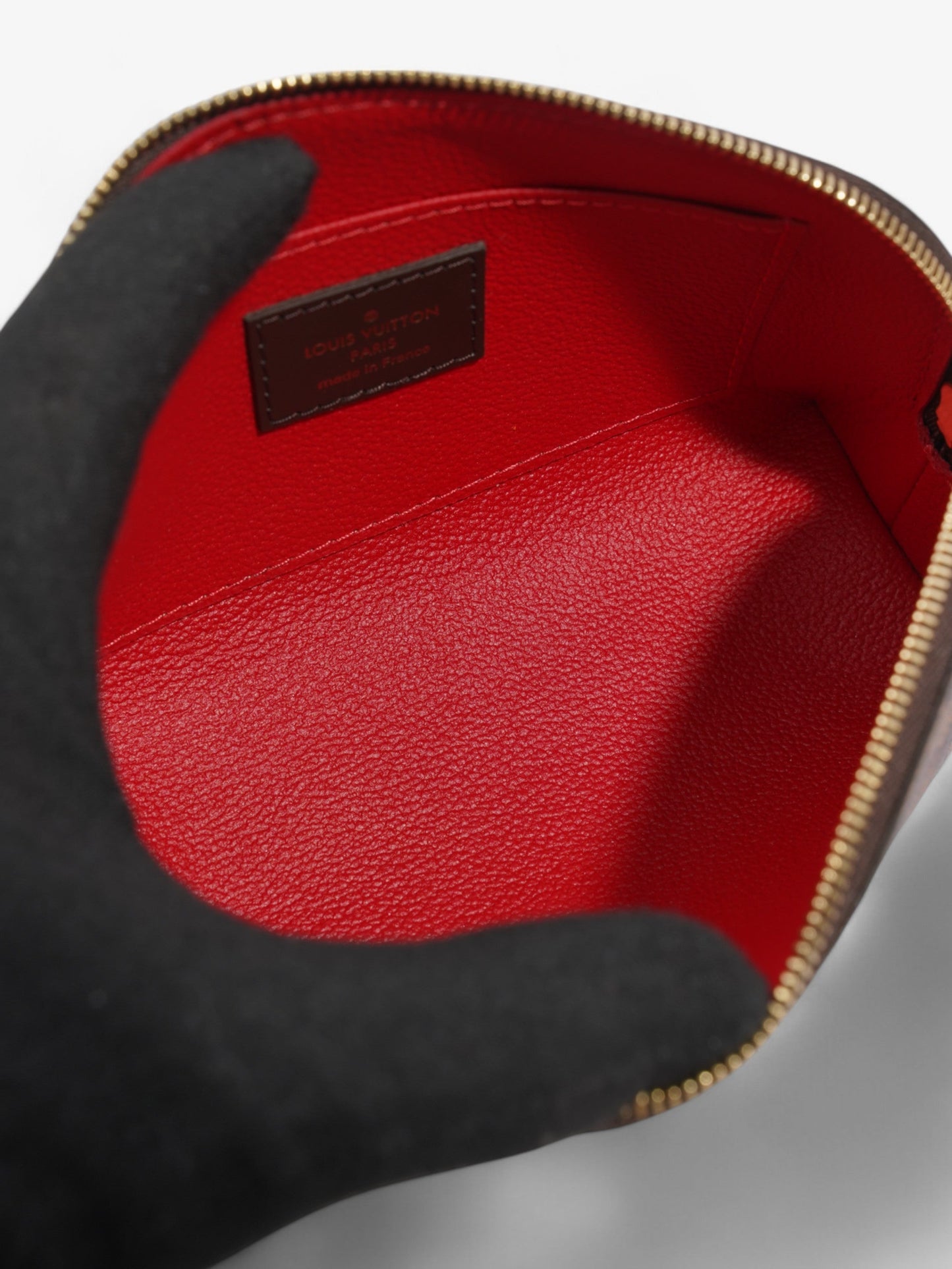 Louis Vuitton LV cosmetic PM pouch Damier Ebene Coated Canvas