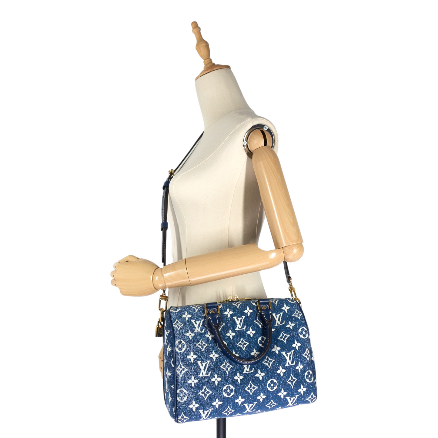 Louis Vuitto Speedy 25 BandouliÃ¨re Monogram Jacquard Denim Bag