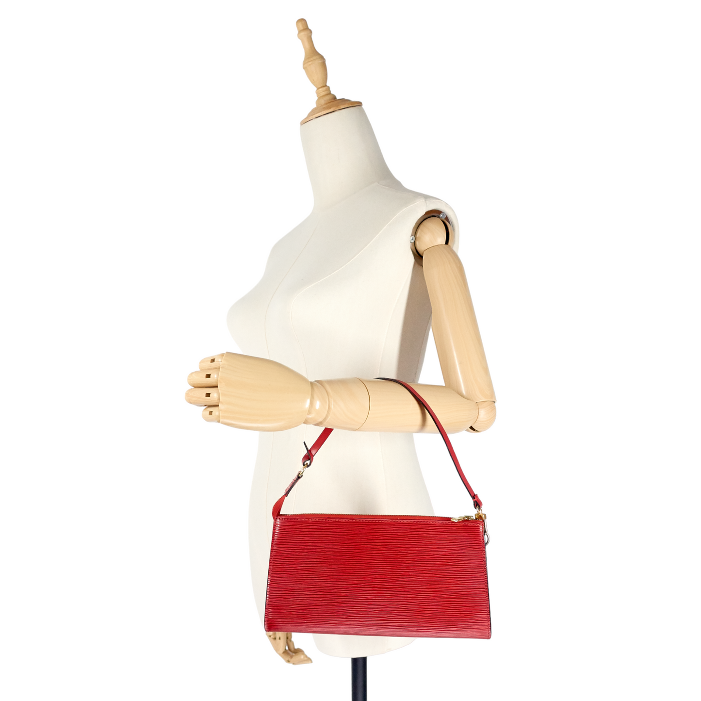 Louis Vuitto Pochette Accessoires Red Epi Leather Bag
