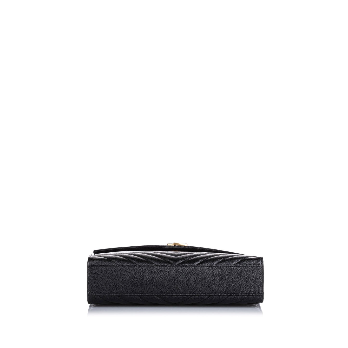 Yves Saint Laurent Matelasse Envelope Medium Black Grained Leather