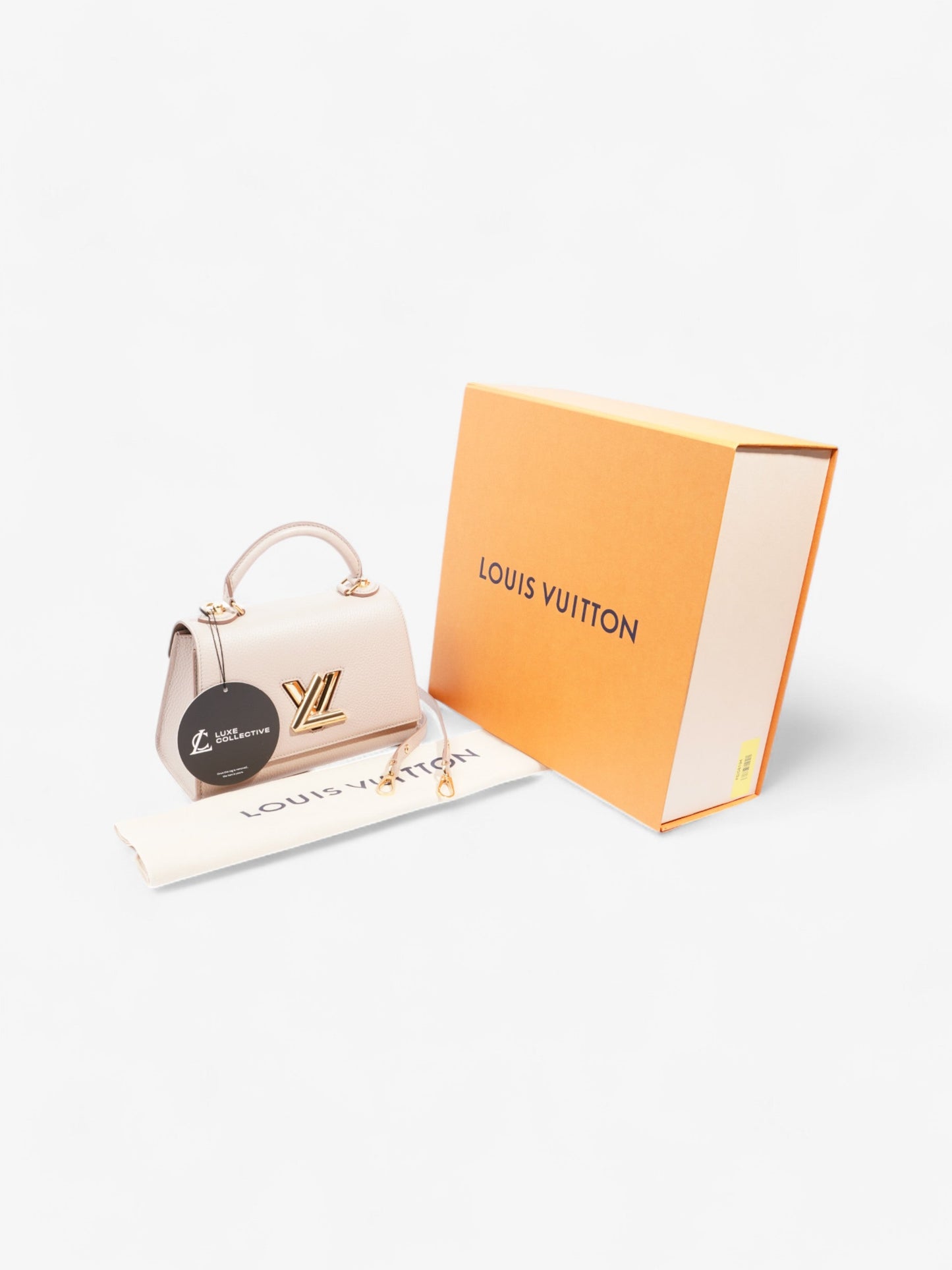 Louis Vuitton Twist Top Handle Greige Lambskin Leather PM