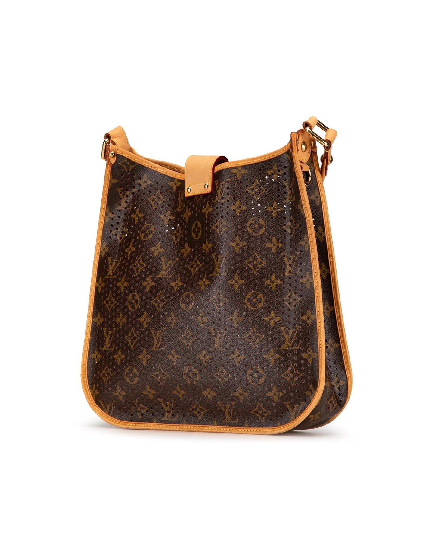 Monogram Perforated Canvas Musette with Vachetta Trim and Adjustable Strap