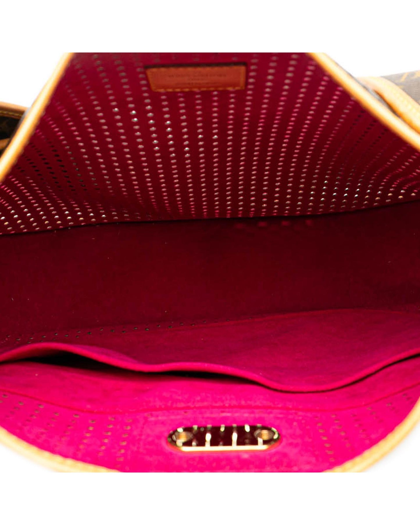 Monogram Perforated Canvas Musette with Vachetta Trim and Adjustable Strap