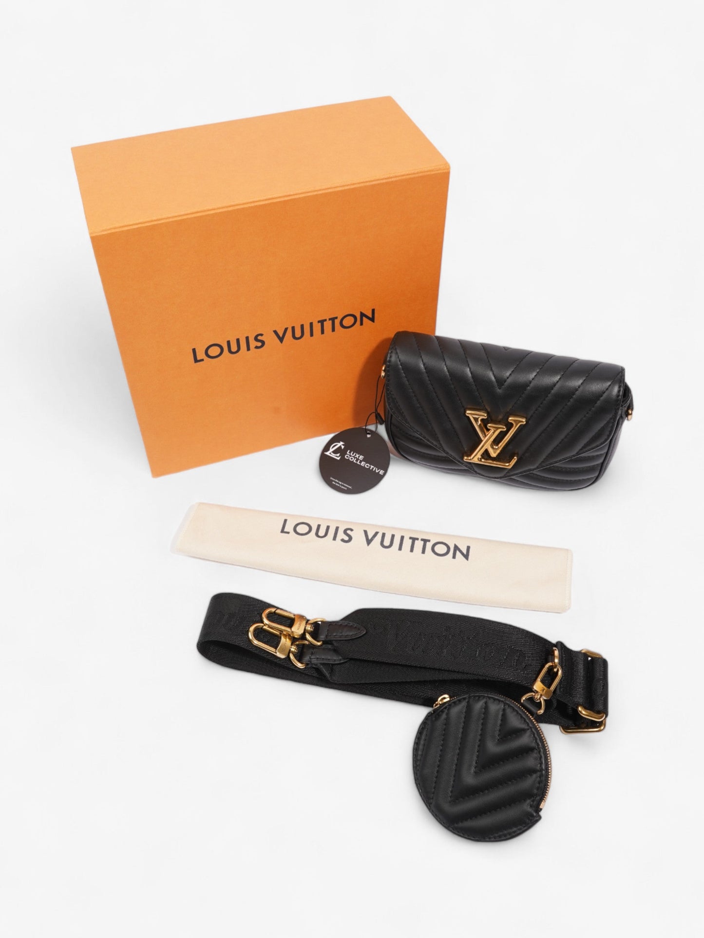 Louis Vuitton LV New Wave Multi Pochette Black Leather