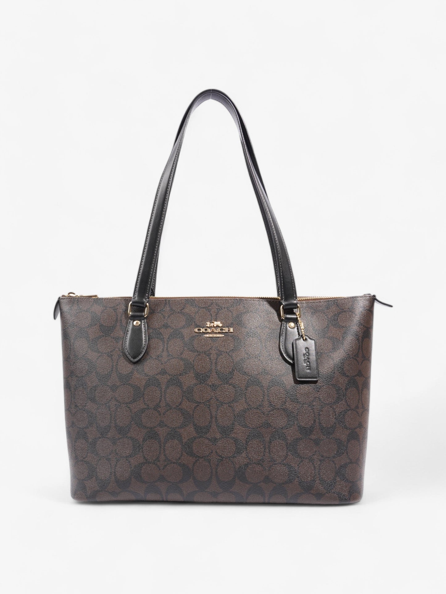 Coach Signature Tote Brown Leather