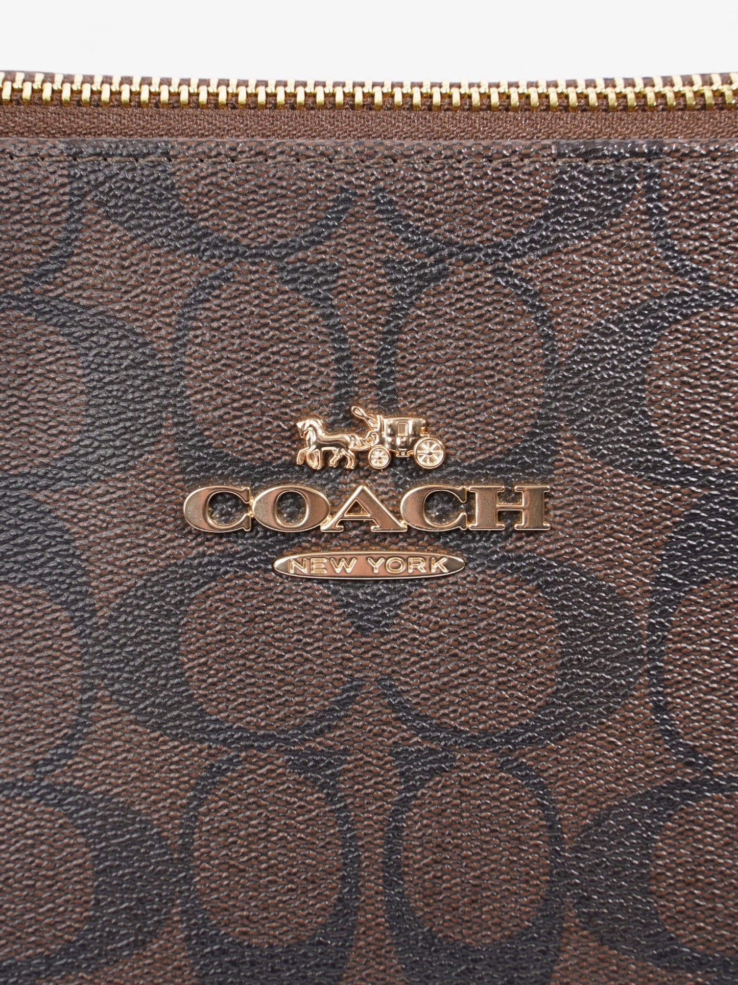 Coach Signature Tote Brown Leather