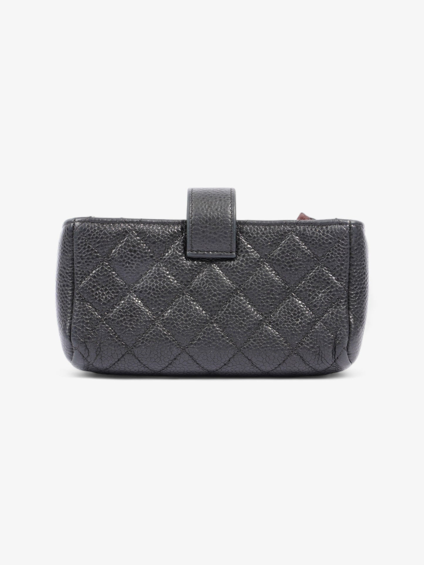 Chanel Interlocking CC Logo Coin Purse Black Caviar Leather