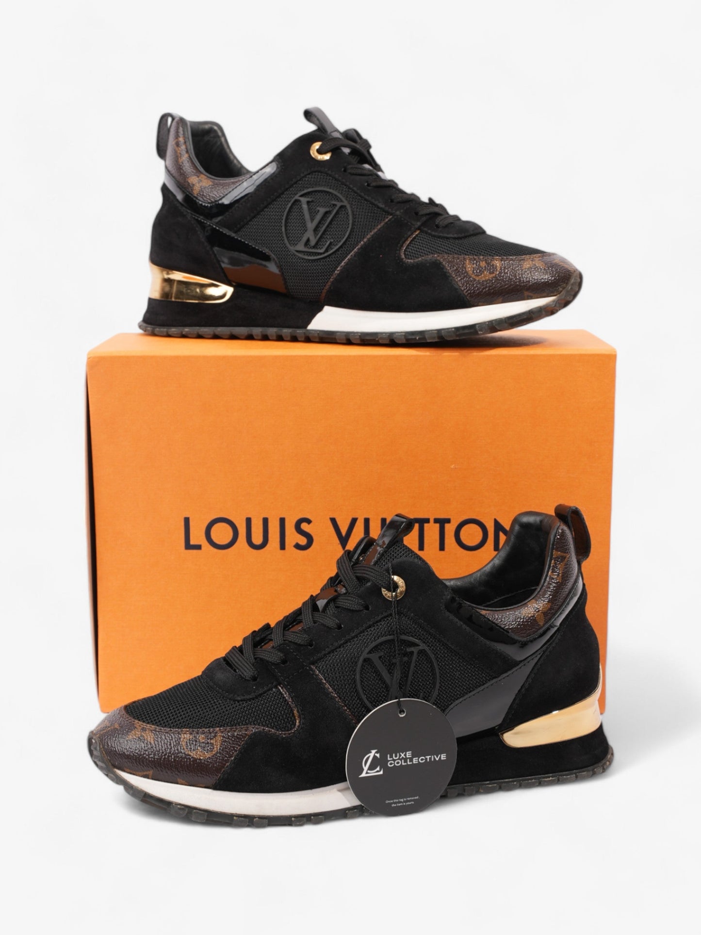Louis Vuitton Run Away Monogram / Black / Gold Suede EU 39.5 UK 6.5