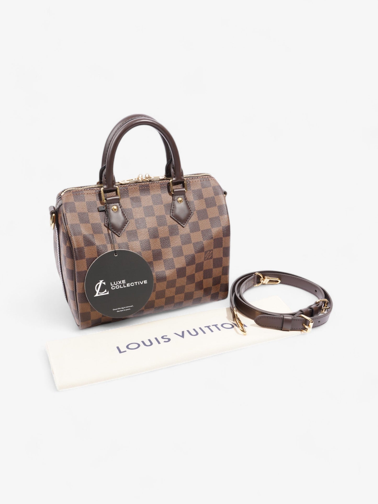 Louis Vuitton Speedy Bandouli猫re Damier Ebene Coated Canvas 25