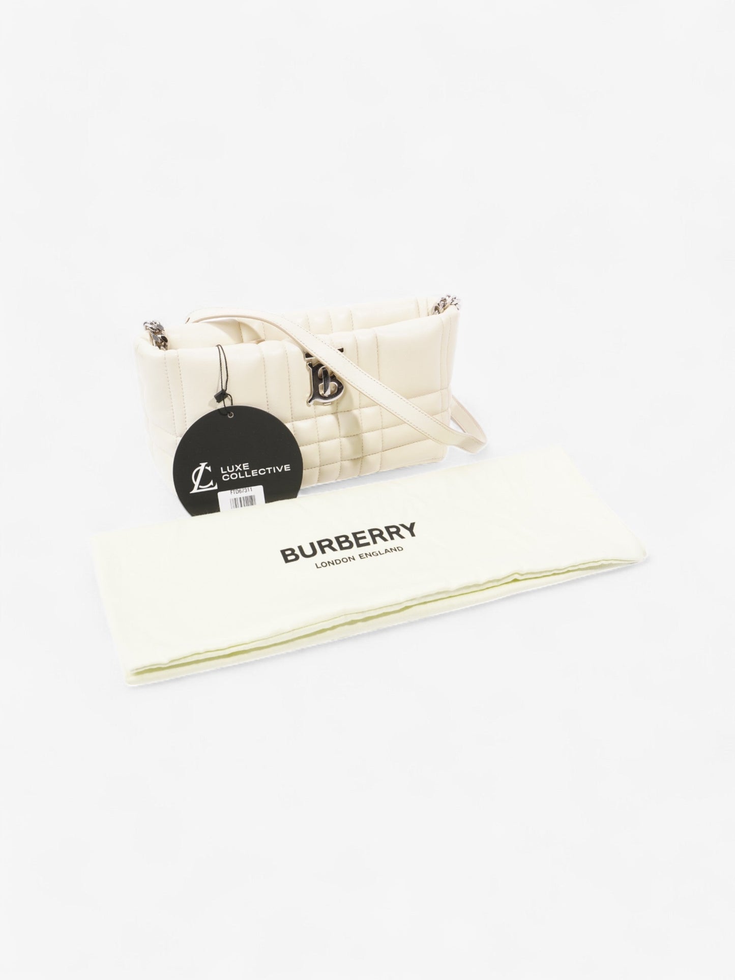Burberry Quilted Lola Bag Pale Vanilla Lambskin Leather Small