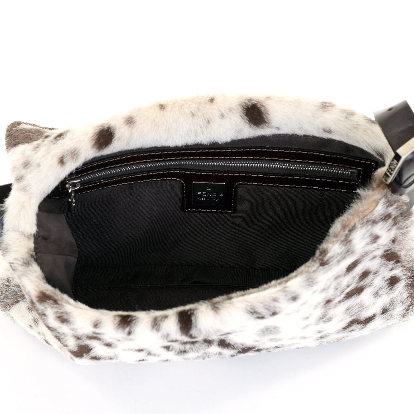 Pony Hair Cow Print Baguette Bag
