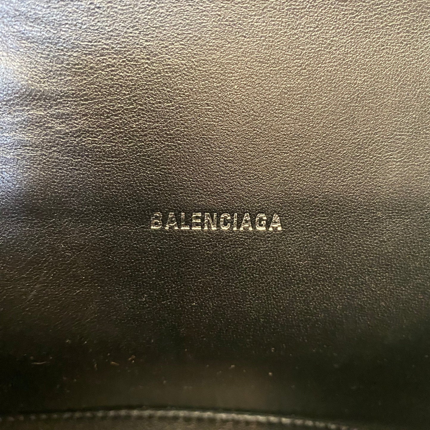 BALENCIAGA Hourglass Mini Glitter Top Handle Bag Silver