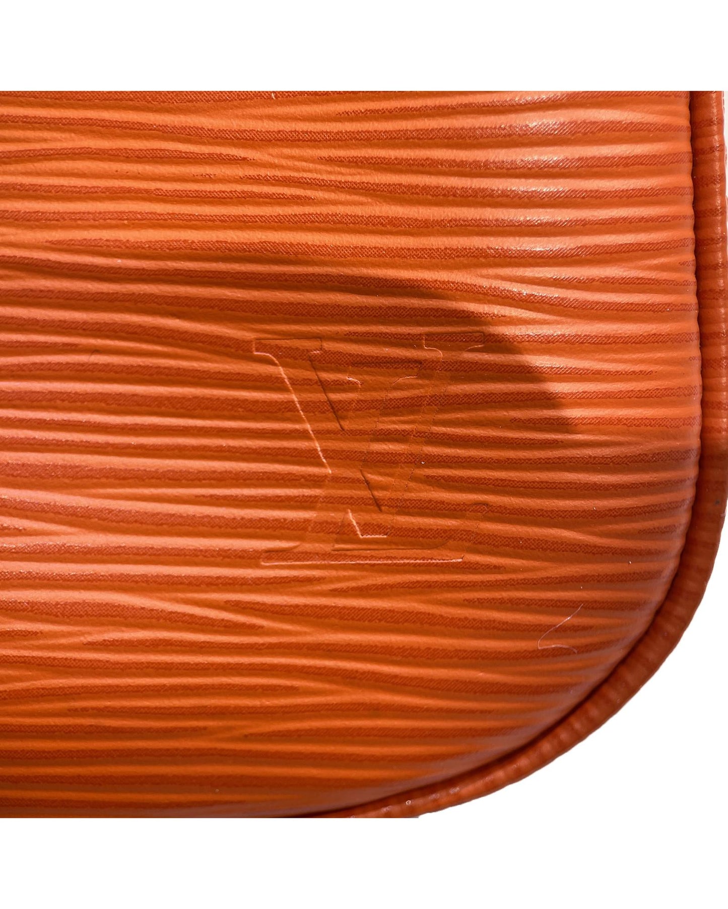 Epi Leather Pochette Accessoires with Top Zip Closure and Interior Slip Pocket