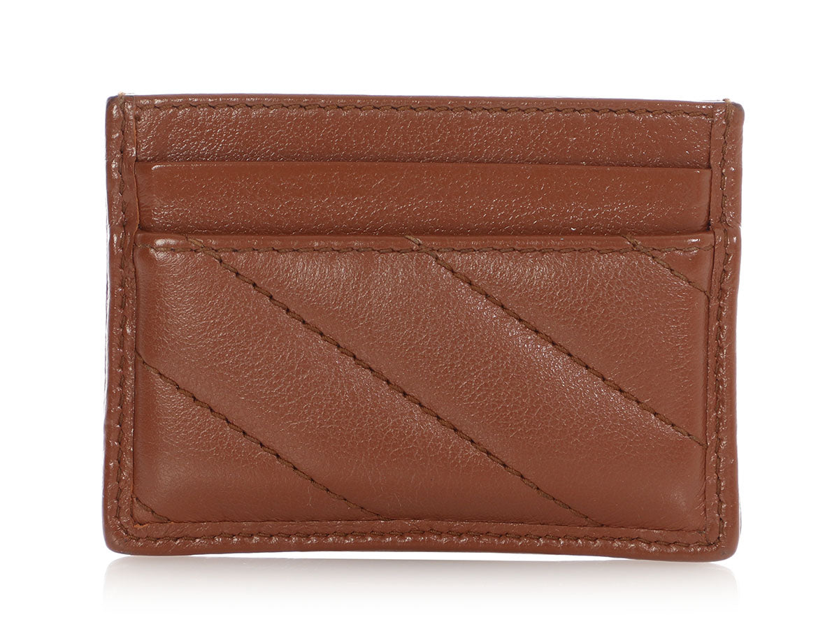 Gucci Brown MatelassÃ© GG Marmont Card Case